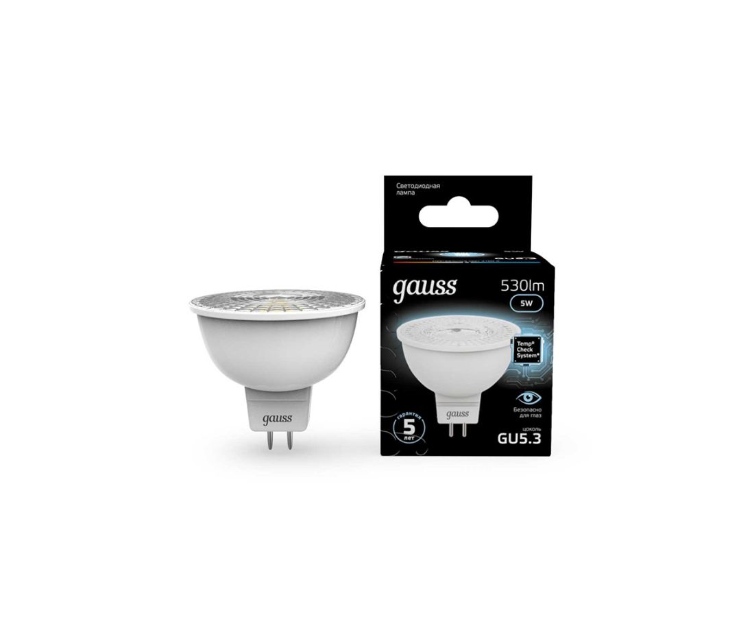 ლედ ნათურა MR16 GU5.3 5W 4100K gauss - 101505205 — ნათურა და ვაზნა